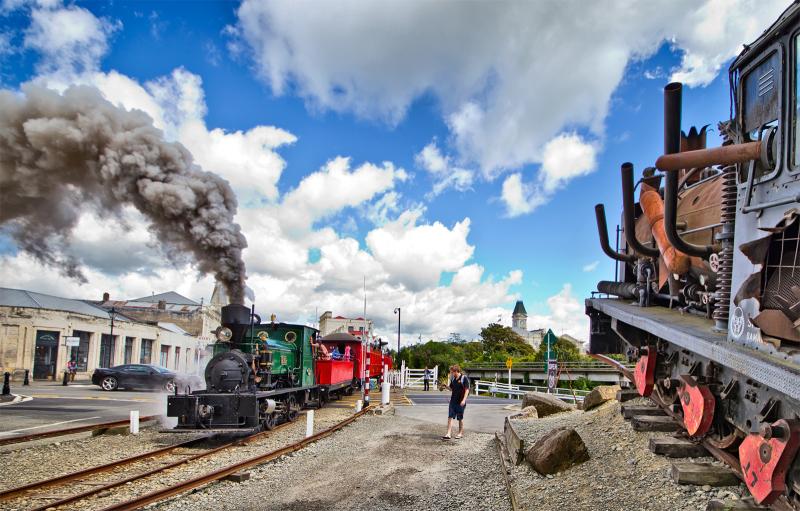 Oamaru Steam Train on a scenic coastal route